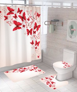 Upgraded Bathroom Decor: Shower Curtain With Butterfly Prints
