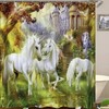 Uplifting Feel Good Fantasy Garden Unicorn Shower Curtain And Bath Set 