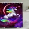 Uplifting Feel Good Fantasy Unicorn Rainbow Shower Curtain And Bath Set 