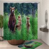 Uplifting Shower Curtain With Bear In The Woods Print, Perfect For Nature Lovers
