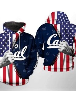 Us Flag 3D All Over Print Hoodie - California Golden Bears Ncaa