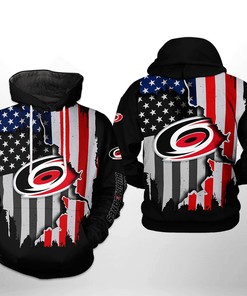 Us Flag Team Hoodie - Carolina Hurricanes Nhl 3D All Over Print Zip-Up Option