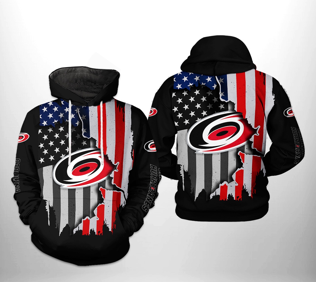 Us Flag Team Hoodie - Carolina Hurricanes Nhl 3D All Over Print Zip-Up Option