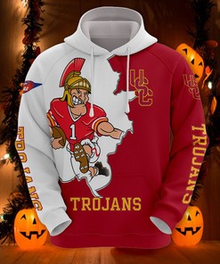 Usc Trojans Mascot Long Sleeve 3D Zip Hoodie For Fans