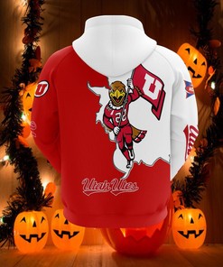 Utah Utes Mascot Long Sleeve 3D Zip Hoodie For Fans