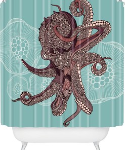 Valentina Ramos' Octopus Bloom Shower Curtain - A Beautiful And Colorful Design For Your Bathroom
