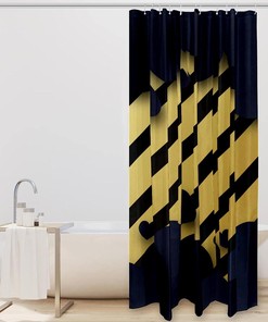 Valentine Black Love Heart Shower Curtain For Elegant Bathroom Decor