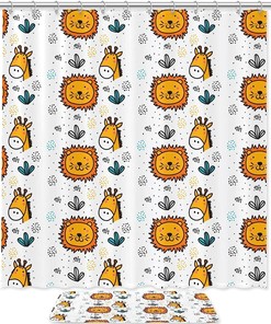 Valentine Koi Fish Couple Shower Curtain Mat With Romantic Theme For Bathroom Decor