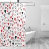 Valentine Love Heart Print Waterproof Fabric Shower Curtain for Bathroom Decoration
