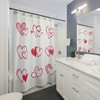 Valentine Themed Shower Curtain | Love Hearts and Roses Fabric Bathroom Decor