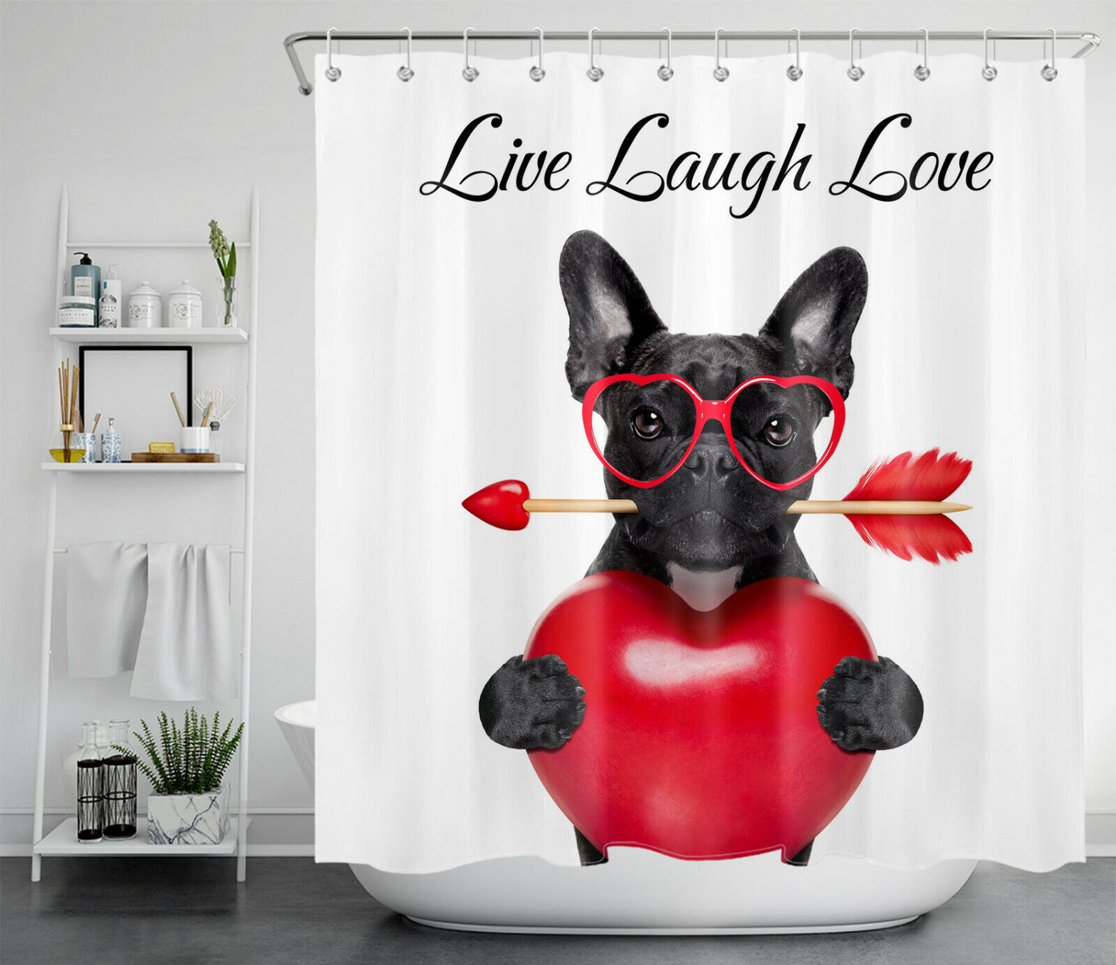 Valentine'S Day Dog Shower Curtain For A Lovable Bathroom Decor - Image 2