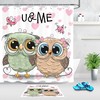 Valentine'S Day Funny Owl Couple Shower Curtain Bathroom Decor