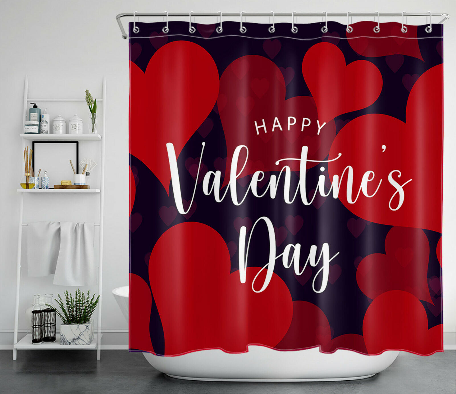 Valentine'S Day Heart Red Love Decorative Bathroom Curtain For A Romantic Vibe - Image 2