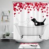 Valentine'S Day Red Hearts Funny Dogs Shower Curtain - Cute Bathroom Decor