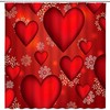 Valentine'S Day Red Peach Snowflake Romantic Dream Shower Curtain For Bathroom Decor Fabric