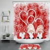 Valentine'S Day Winter Snowflake Gnome Shower Curtain With Cute Bathroom Accessories