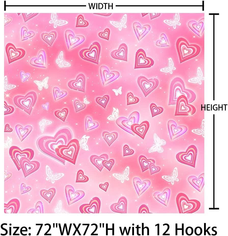 Valentines Day Early 2000S Roman Heart Shower Curtain For Bathroom Decor With Full Size Curtain - Image 3