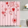 Valentine's Day Love Heart Couple Shower Curtain for Romantic Bathroom Decor 