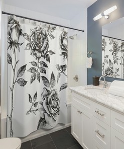 Valentine's Day Love Hearts Truck Cupid Bathroom Decor Mat Shower Curtain for a Romantic and Playful Bathroom Design