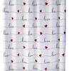 Valentine's Day Love Script Shower Curtain, Cute Colored Bathroom Decor