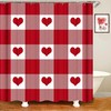 Valentine's Day Love Shower Curtain - Waterproof Farmhouse Bathroom Decoration with Xmas Holiday Theme 