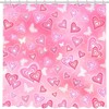 Valentines Day Romantic Hearts On Pink Love Shower Curtain For Bathroom Decor With Full Size Curtain