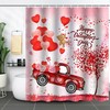 Valentine's Day Shower Curtain, Love is in the Air Bathroom Accessory for Your Sweetest Bath
