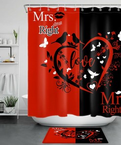 Valentine's Day Shower Curtain for Mr. and Mrs.