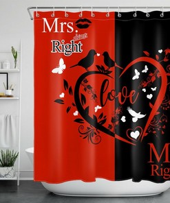 Valentine's Day Shower Curtain for Mr. and Mrs.