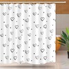 Valentine's Day Sweetheart Hearts Print Shower Curtain, Black and White Bathroom Decor, Durable Fabric Bath Curtain
