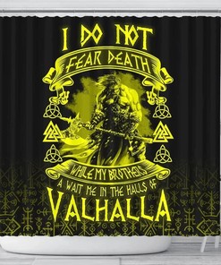 Valhalla Warriors 3D Print Shower Curtain - Norse Viking Bathroom Decor Waterproof