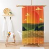 Valley Sunset Shower Curtain, Scenic Landscape Nature Pattern Fabric, Home Bathroom Decor 
