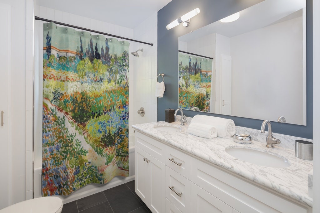 Van Gogh Garden Painting Art Shower Curtain - Vincent Van Gogh Inspired - Image 2