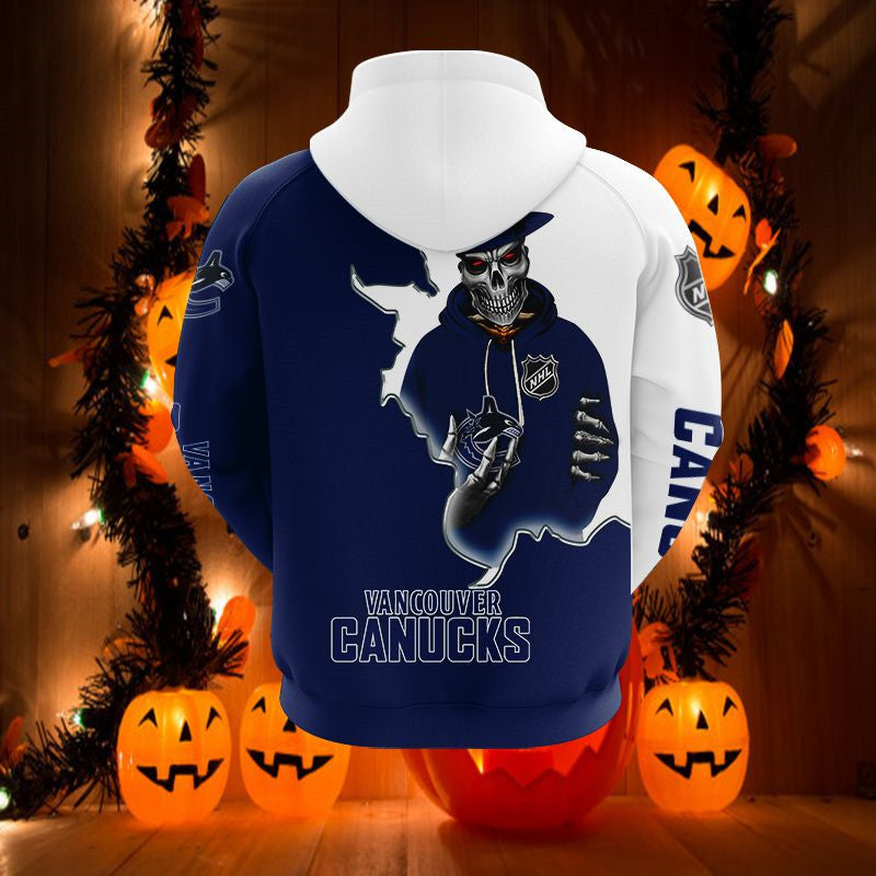 Vancouver Canucks All Over Print Zipper Hoodie For Fans