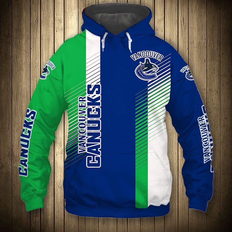 Vancouver Canucks Thunder Design All Over Print 3D Pullover Nhl Hoodie