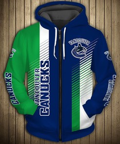 Vancouver Canucks Thunder Design All Over Print 3D Pullover Nhl Hoodie