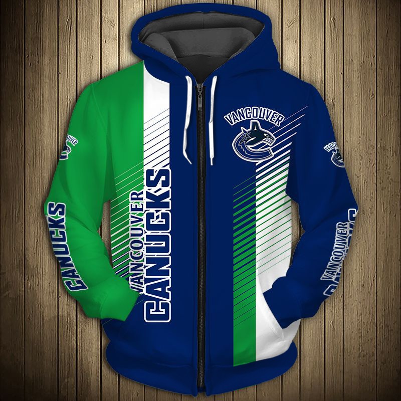 Vancouver Canucks Thunder Design All Over Print 3D Pullover Nhl Hoodie