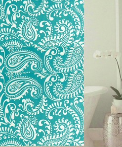 Variety Shower Curtain with Lagoon, Paisley, Damask, Peacock, Floral and Geometric Patterns, 72x72