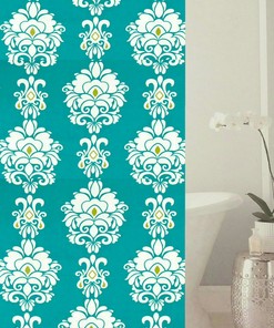 Variety Shower Curtain with Lagoon, Paisley, Damask, Peacock, Floral and Geometric Patterns, 72x72