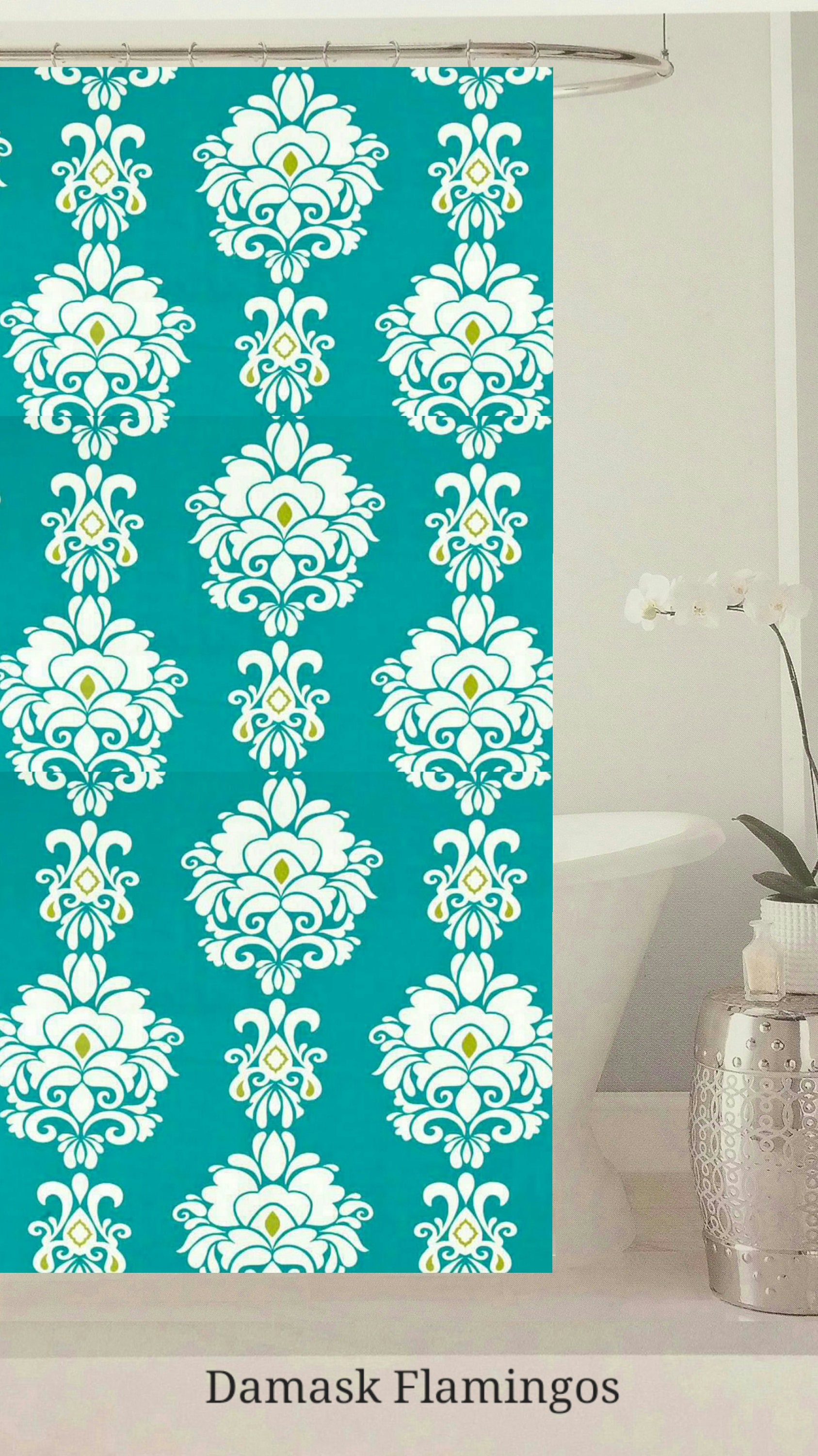 Variety Shower Curtain with Lagoon, Paisley, Damask, Peacock, Floral and Geometric Patterns, 72x72