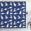 Various Gestures Humorous Print Shower Curtain for Your Bathroom