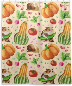 Vegetable Garden Hamsters Shower Curtain - Waterproof Fabric Bath Accessory by WELLDAY