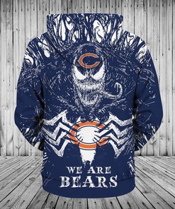 Venom Themed Chicago Bears Pullover Hoodie - Perfect Gifts For Fans