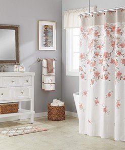 Vern Yip Whale Waves Shower Curtain, Dove Gray Bathroom Decor