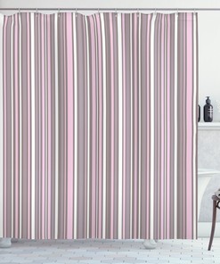 Vertical Line Art Print Shower Curtain For Contemporary Bathroom