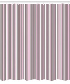 Vertical Line Art Print Shower Curtain For Contemporary Bathroom