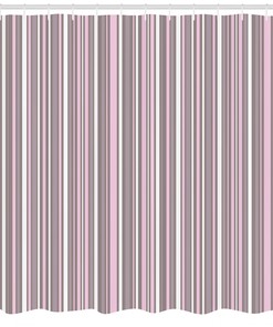 Vertical Line Art Print Shower Curtain For Contemporary Bathroom