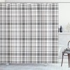 Vertical Line Square Print Shower Curtain For Modern Bathroom