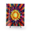 Vibrant 70s Hippie Art Sun Flower Shower Curtain for A Retro Bathroom Vibe