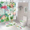 Vibrant And Waterproof Shower Curtain With A Playful Pink Flamingo Design, Perfect For Modern Bathroom Decor